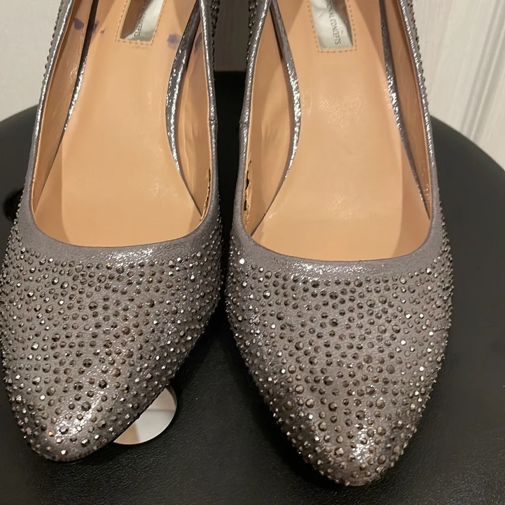 INC International Concepts Sparkling Silver Rhinestone Pointed Toe Heels
